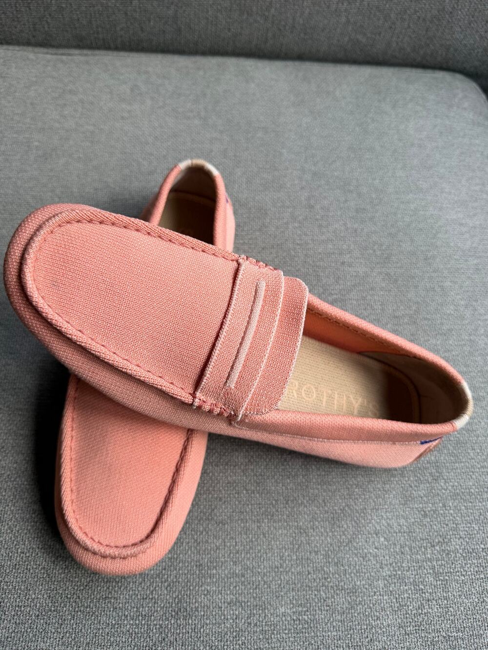 Rothy's The Driver Loafer Flat Slip On Comfortable Peach Orange Sz 10